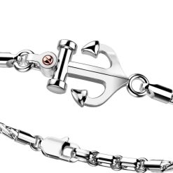 Bracelets | Zancan Gioielli Zancan Bracelet With Silver Anchor And Rose Gold Screw. Blanc