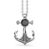 Colliers | Zancan Gioielli Zancan Silver Necklace With Anchor Pendant And Black Stone.