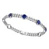 Bracelets | Zancan Gioielli Zancan Silver Curb Chain Bracelet With Lapis Lazuli Stones.