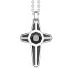 Colliers | Zancan Gioielli Zancan Silver Necklace With Cross Pendant And Black Stone.