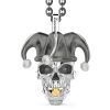 Colliers | Zancan Gioielli Zancan Silver Necklace With Joker Skull Pendant. Noir