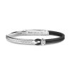 Bracelets | Zancan Gioielli Zancan Silver And Natural Leather Bracelet. Noir