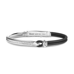 Bracelets | Zancan Gioielli Zancan Silver And Natural Leather Bracelet. Noir