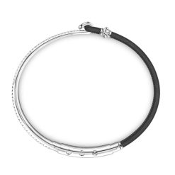 Bracelets | Zancan Gioielli Zancan Silver And Natural Leather Bracelet. Noir