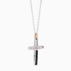 Colliers | Zancan Gioielli Zancan White Gold Necklace With Cross And Diamonds.