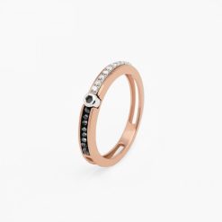 Bagues | Zancan Gioielli Zancan Rose And White Gold Ring With Diamonds.