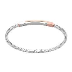 Bracelets | Zancan Gioielli Zancan Silver Bracelet With Tag And Rose Gold Inserts.