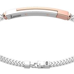 Bracelets | Zancan Gioielli Zancan Silver Bracelet With Tag And Rose Gold Inserts.