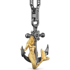 Colliers | Zancan Gioielli Zancan Silver Necklace With Anchor Pendant And Mermaid.