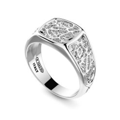 Bagues | Zancan Gioielli Zancan Silver Signet Ring. Blanc