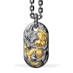 Colliers | Zancan Gioielli Zancan Burnished Silver Necklace With Mermaid.