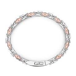 Bracelets | Zancan Gioielli Zancan Silver And Rose Gold Men'S Bracelet. Or Rose