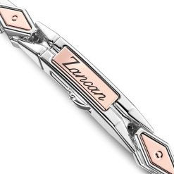 Bracelets | Zancan Gioielli Zancan Silver And Rose Gold Men'S Bracelet. Or Rose