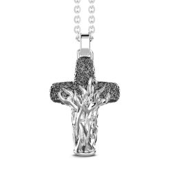 Colliers | Zancan Gioielli Zancan Silver Necklace With Cross Pendant And Flaming Motif.