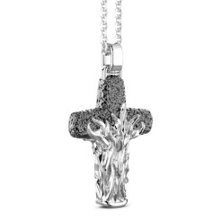 Colliers | Zancan Gioielli Zancan Silver Necklace With Cross Pendant And Flaming Motif.