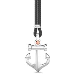 Colliers | Zancan Gioielli Zancan Kevlar Necklace With Silver Pendant And Anchor. Noir