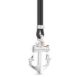 Colliers | Zancan Gioielli Zancan Kevlar Necklace With Silver Pendant And Anchor. Noir