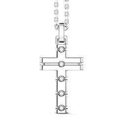 Colliers | Zancan Gioielli Zancan Silver Necklace With Cross Pendant And White Stones.