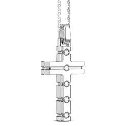 Colliers | Zancan Gioielli Zancan Silver Necklace With Cross Pendant And White Stones.