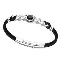 Bracelets | Zancan Gioielli Zancan Kevlar Bracelet With Silver Tag And Onyx.