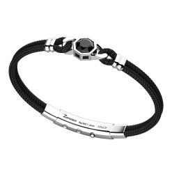 Bracelets | Zancan Gioielli Zancan Kevlar Bracelet With Silver Tag And Onyx.