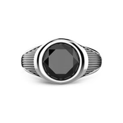 Bagues | Zancan Gioielli Zancan Silver Ring With Black Stone. 18