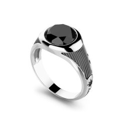 Bagues | Zancan Gioielli Zancan Silver Ring With Black Stone. 18