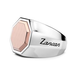 Bagues | Zancan Gioielli Zancan Silver And Rose Gold Hexagonal Ring. 18