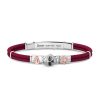 Bracelets | Zancan Gioielli Bracelet Zancan En Kevlar Avec Tete De Mort Et Elements Nautiques. Rouge Bordeaux