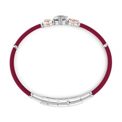 Bracelets | Zancan Gioielli Bracelet Zancan En Kevlar Avec Tete De Mort Et Elements Nautiques. Rouge Bordeaux