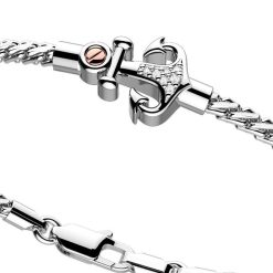 Bracelets | Zancan Gioielli Zancan Silver Bracelet With Anchor And White Stones. 19