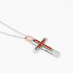 Colliers | Zancan Gioielli Zancan Gold Necklace With Cross And Rubies.