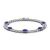 Bracelets | Zancan Gioielli Zancan Silver Curb Chain Bracelet With Blue Stones.