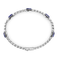 Bracelets | Zancan Gioielli Zancan Silver Curb Chain Bracelet With Blue Stones.