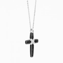 Colliers | Zancan Gioielli Zancan White Gold Necklace With Cross And Diamonds.