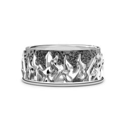 Bagues | Zancan Gioielli Zancan Silver Band Ring With Flames. 18