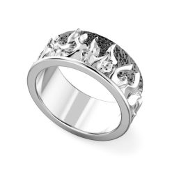 Bagues | Zancan Gioielli Zancan Silver Band Ring With Flames. 18