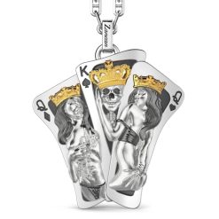 Colliers | Zancan Gioielli Zancan Silver Necklace With Playing Card Pendant. Blanc