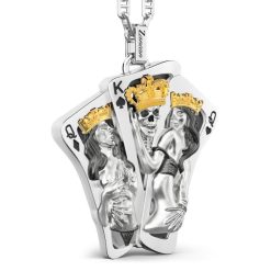 Colliers | Zancan Gioielli Zancan Silver Necklace With Playing Card Pendant. Blanc