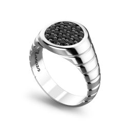 Bagues | Zancan Gioielli Zancan Silver Ring With Black Stones. 18