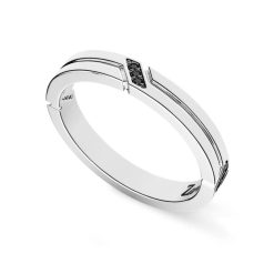 Bagues | Zancan Gioielli Zancan Silver And Black Stone Band Ring. 18