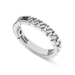 Bagues | Zancan Gioielli Zancan Silver And Black Stone Band Ring. 18