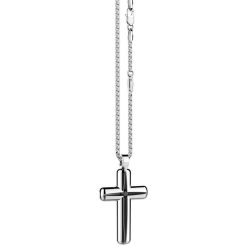 Colliers | Zancan Gioielli Zancan Silver Necklace With Cross Pendant And Black Stone.