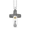 Colliers | Zancan Gioielli Zancan Silver Necklace With Leather Effect Cross Pendant.