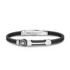 Bracelets | Zancan Gioielli Zancan Leather Bracelet With Silver Tag. Noir