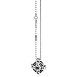 Colliers | Zancan Gioielli Zancan Silver Necklace With White Compass And Black Spinels.