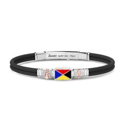 Bracelets | Zancan Gioielli Bracelet Zancan En Kevlar Avec Drapeaux Nautiques. Noir