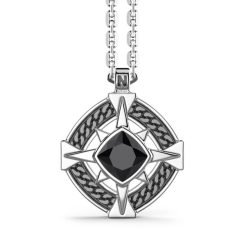 Colliers | Zancan Gioielli Silver Necklace With Onyx On The Pendant.