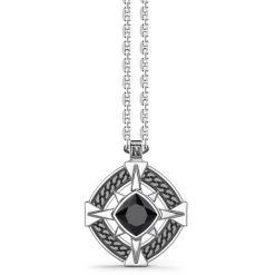 Colliers | Zancan Gioielli Silver Necklace With Onyx On The Pendant.