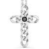 Colliers | Zancan Gioielli Zancan Silver Necklace With Cross Pendant And Black Stones.